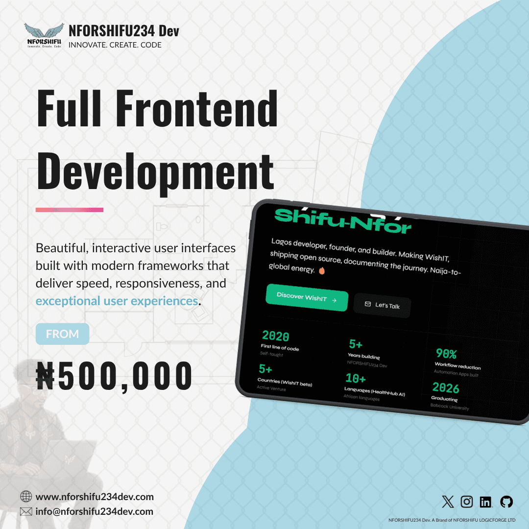 Full Frontend Development — NFORSHIFU234 Dev