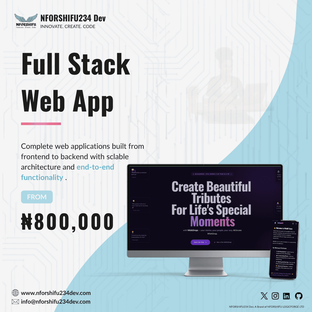 Full Stack Web Application — NFORSHIFU234 Dev