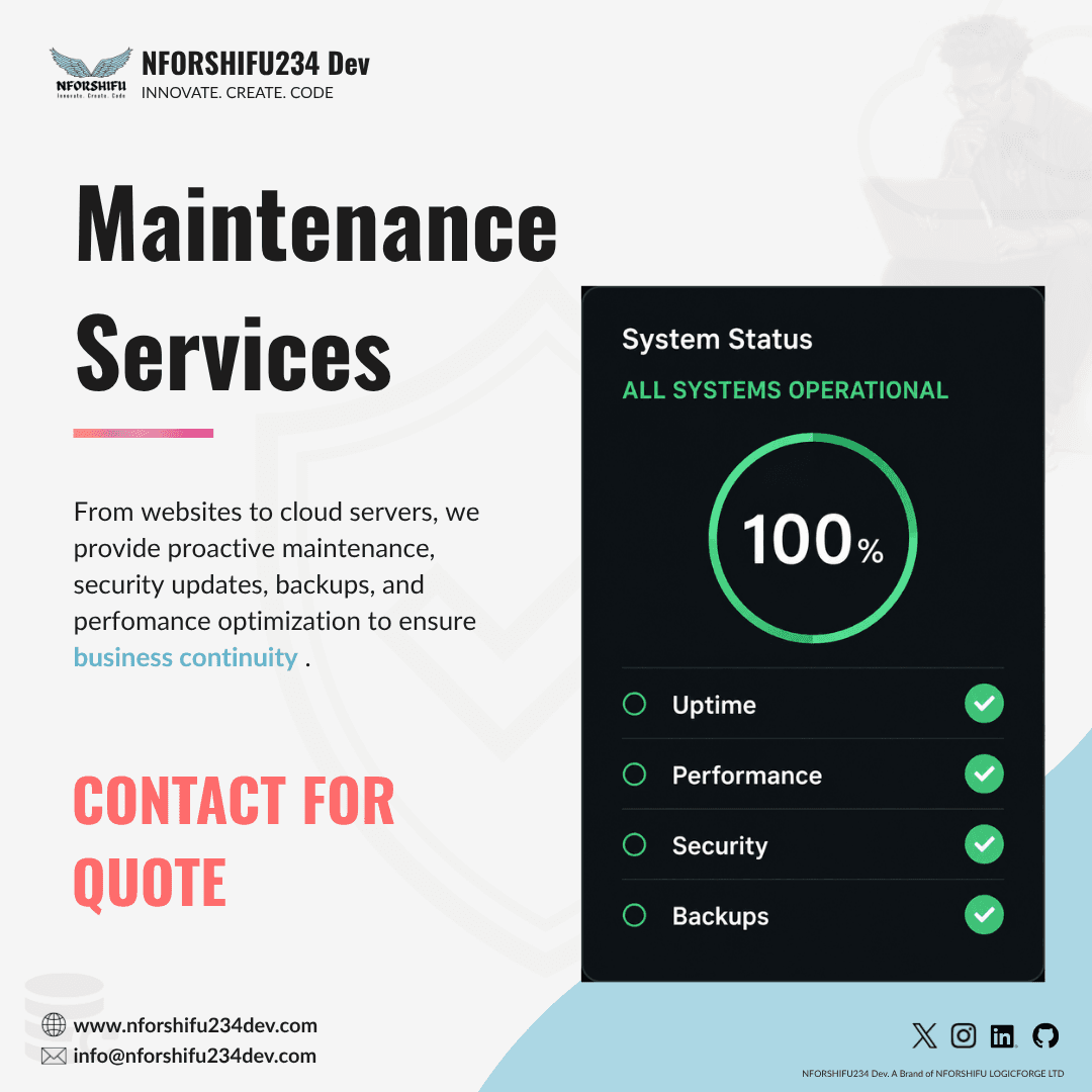 Maintenance Services — NFORSHIFU234 Dev